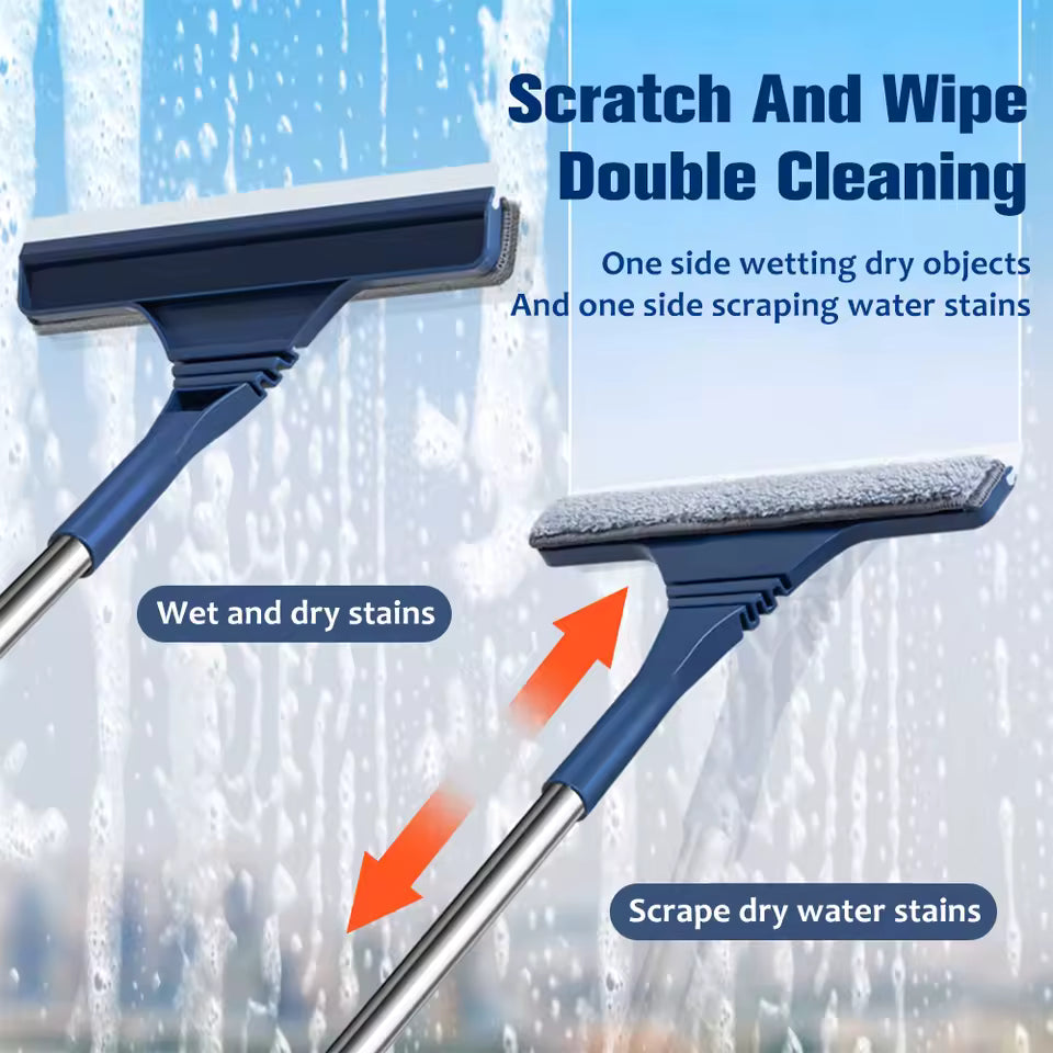 Professional Window Squeegee 2-in-1 – Streak-Free Shine in Seconds | Glass Cleaner Tool