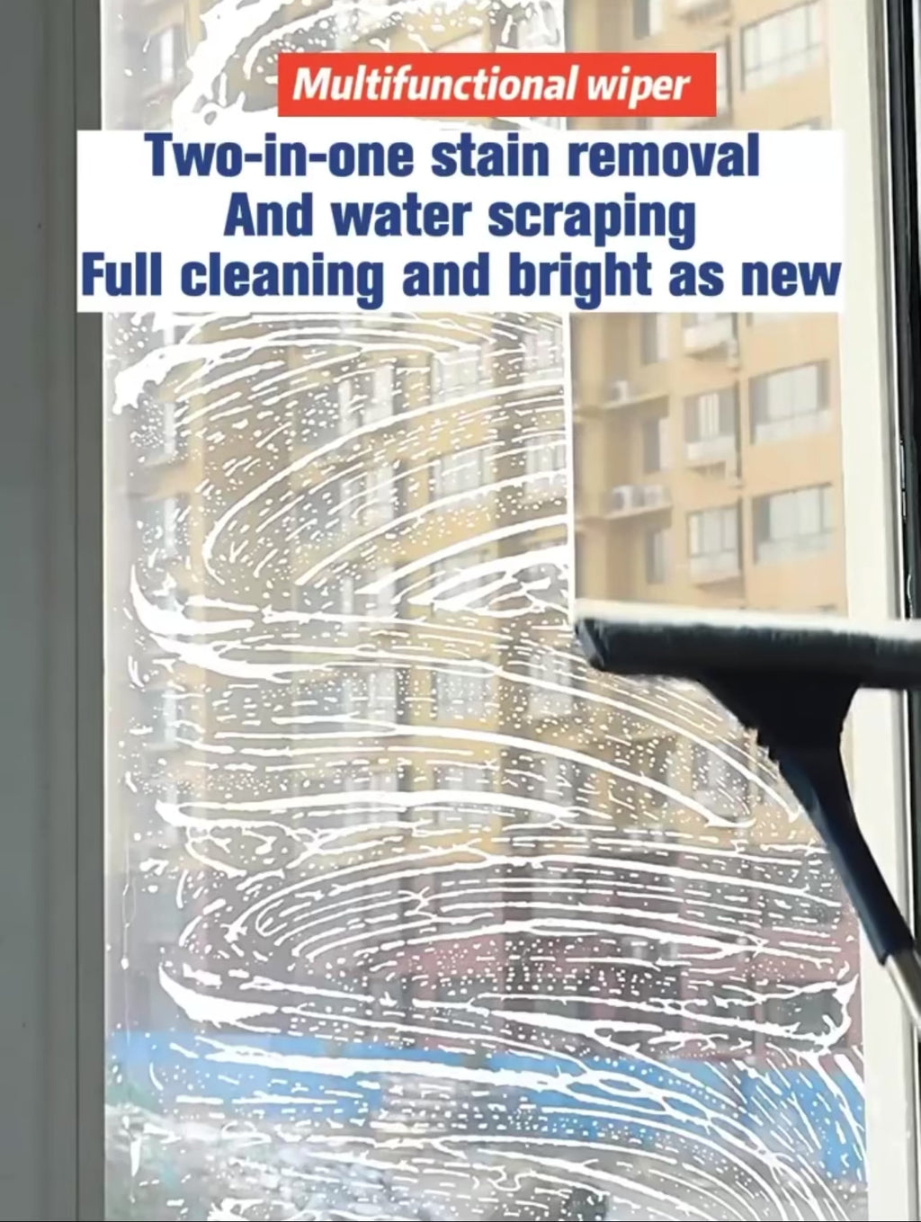 Professional Window Squeegee 2-in-1 – Streak-Free Shine in Seconds | Glass Cleaner Tool
