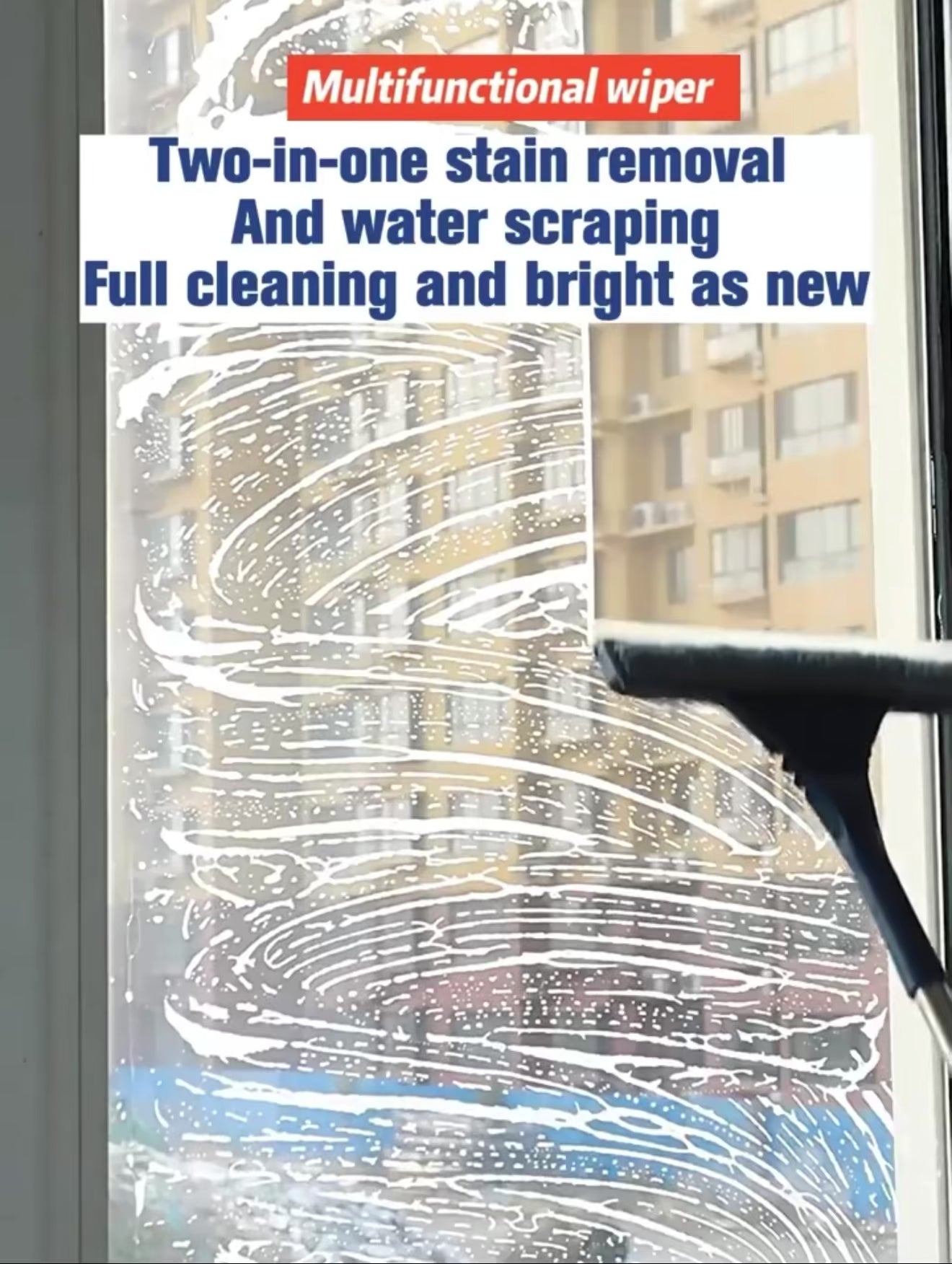 Professional Window Squeegee 2-in-1 – Streak-Free Shine in Seconds | Glass Cleaner Tool